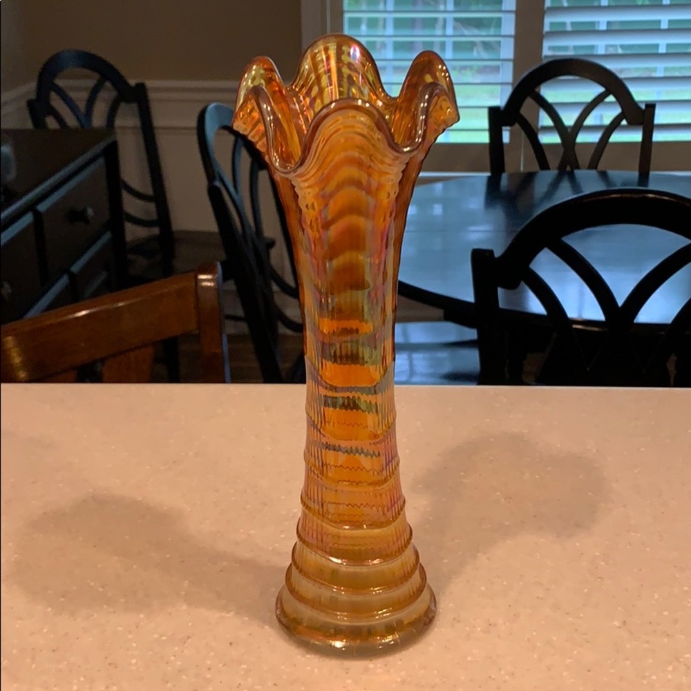 carnival glass vase